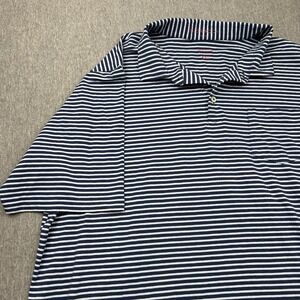 B Draddy USA Blue Striped Pima Cotton Golf Polo Mens XXL